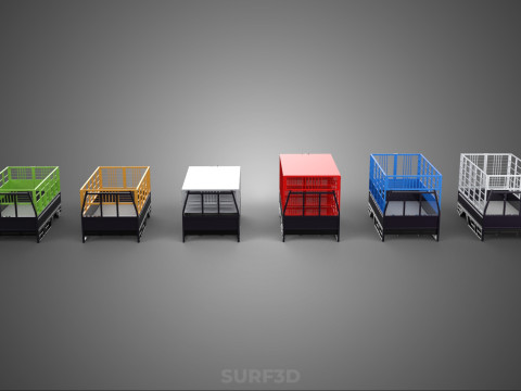 COLLECTION CAGE BAKKIE UTE PICKUP TRUCK TRANSPORT DELIVERY CARGO 3D Model