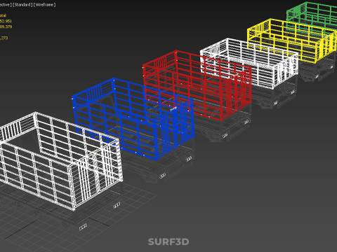 COLLECTION CAGE BAKKIE UTE PICKUP TRUCK TRANSPORT DELIVERY CARGO 3D Model