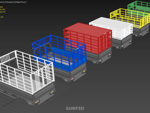 COLLECTION CAGE BAKKIE UTE PICKUP TRUCK TRANSPORT DELIVERY CARGO 3D Model