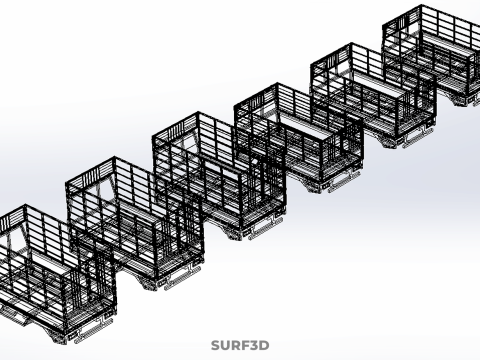 COLLECTION CAGE BAKKIE UTE PICKUP TRUCK TRANSPORT DELIVERY CARGO 3D Model