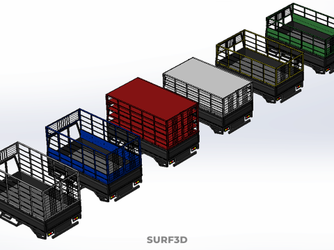COLLECTION CAGE BAKKIE UTE PICKUP TRUCK TRANSPORT DELIVERY CARGO 3D Model