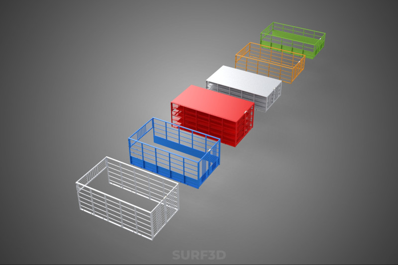 ALL TYPE UTILITY CAGE TRAY SUV UTE PICKUP TRUCK CAR LORRY VAN Model 3D .c4d .max .obj .3ds .fbx .stl .blend 