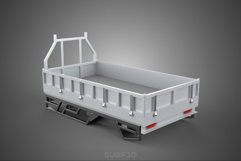 LOAD BODY DROP SIDE BED DUMP GATE DOOR PICKUP TRUCK WIDE DECK 3D Model .c4d .max .obj .3ds .fbx .stl .blend 