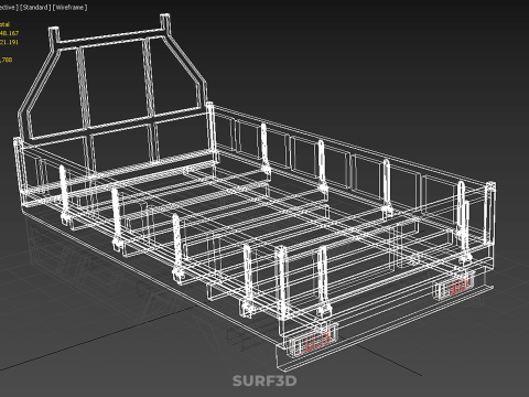 LOAD BODY DROP SIDE BED DUMP GATE DOOR PICKUP TRUCK WIDE DECK 3D Model