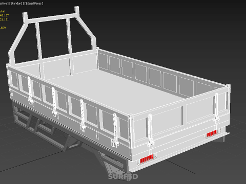 LOAD BODY DROP SIDE BED DUMP GATE DOOR PICKUP TRUCK WIDE DECK 3D Model