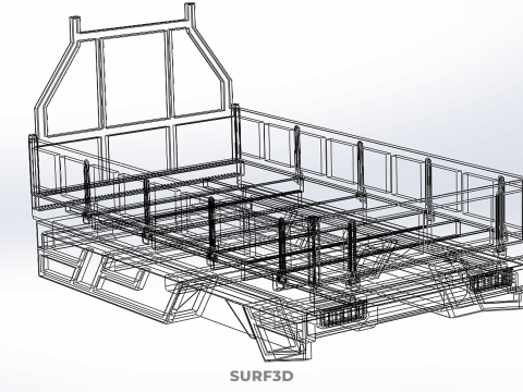 LOAD BODY DROP SIDE BED DUMP GATE DOOR PICKUP TRUCK WIDE DECK 3D Model