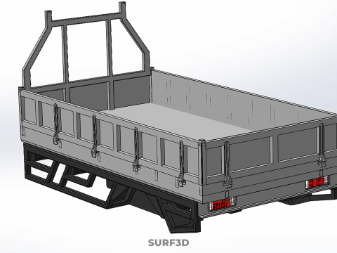 LOAD BODY DROP SIDE BED DUMP GATE DOOR PICKUP TRUCK WIDE DECK 3D Model