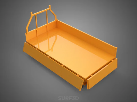 FLATDECK FLATBED DROP SIDE LOAD BED BODY DOOR GATE PICKUP TRUCK 3D Model