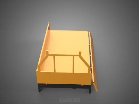 FLATDECK FLATBED DROP SIDE LOAD BED BODY DOOR GATE PICKUP TRUCK 3Dモデル
