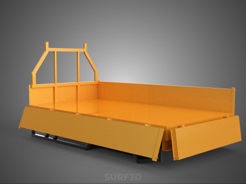 FLATDECK FLATBED DROP SIDE LOAD BED BODY DOOR GATE PICKUP TRUCK 3Dモデル