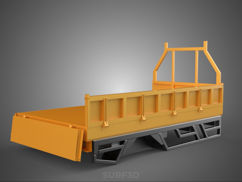 FLATDECK FLATBED DROP SIDE LOAD BED BODY DOOR GATE PICKUP TRUCK 3Dモデル