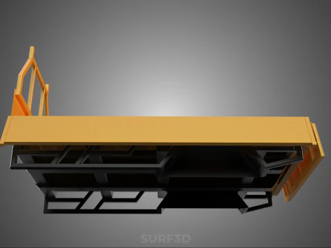 FLATDECK FLATBED DROP SIDE LOAD BED BODY DOOR GATE PICKUP TRUCK 3D Model