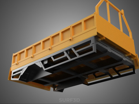FLATDECK FLATBED DROP SIDE LOAD BED BODY DOOR GATE PICKUP TRUCK 3Dモデル