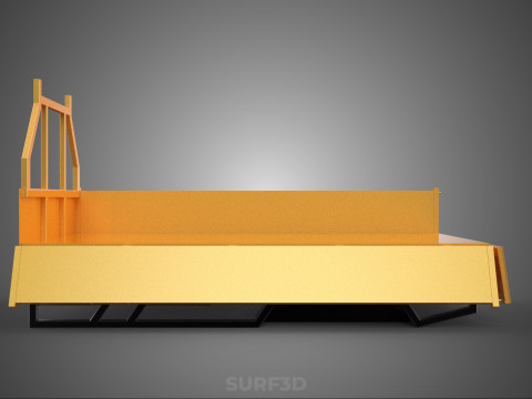 FLATDECK FLATBED DROP SIDE LOAD BED BODY DOOR GATE PICKUP TRUCK 3Dモデル