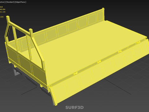 FLATDECK FLATBED DROP SIDE LOAD BED BODY DOOR GATE PICKUP TRUCK 3Dモデル