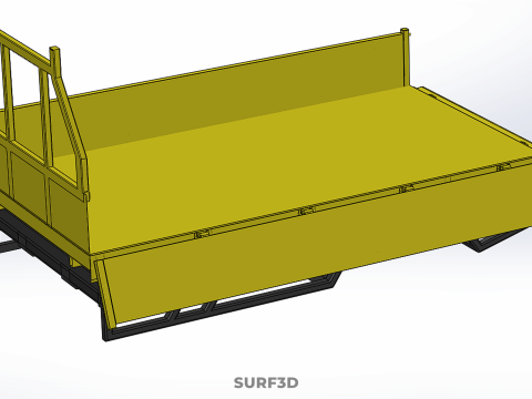 FLATDECK FLATBED DROP SIDE LOAD BED BODY DOOR GATE PICKUP TRUCK 3Dモデル