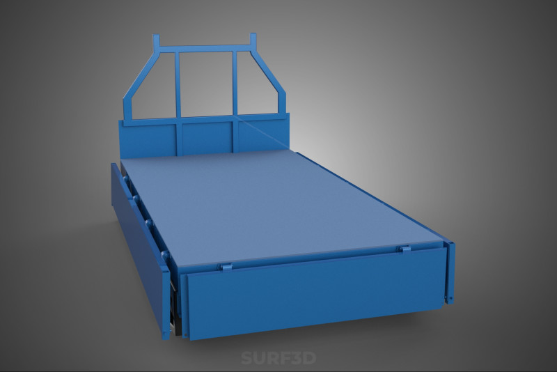 3 WAY WIDE DECK DROP SIDE LOAD BED BODY PICKUP TRUCK GATE DOOR Modello 3D .c4d .max .obj .3ds .fbx .stl .blend