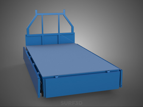 3 WAY WIDE DECK DROP SIDE LOAD BED BODY PICKUP TRUCK GATE DOOR 3D 모델