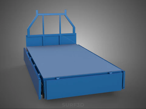 PORTA CANCELLO CASSONE DI CARICO LATERALE RIBALTABILE A 3 VIE CON PONTE LARGO Modello 3D