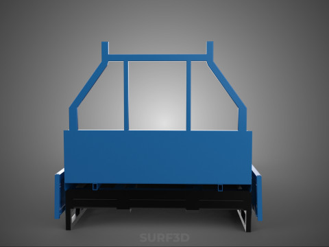 3 WAY WIDE DECK DROP SIDE LOAD BED BODY PICKUP TRUCK GATE DOOR Modello 3D