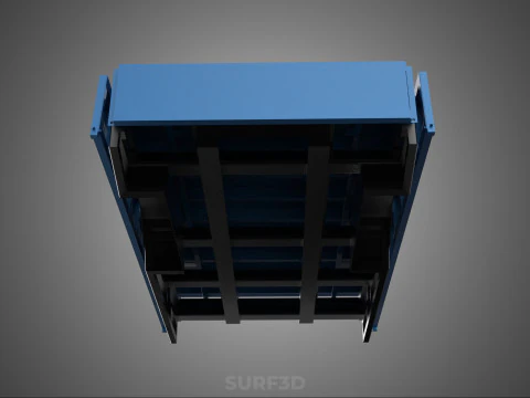 3 WAY WIDE DECK DROP SIDE LOAD BED BODY PICKUP TRUCK GATE DOOR 3D Model
