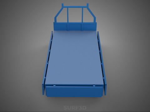 3 WAY WIDE DECK DROP SIDE LOAD BED BODY PICKUP TRUCK GATE DOOR Modello 3D