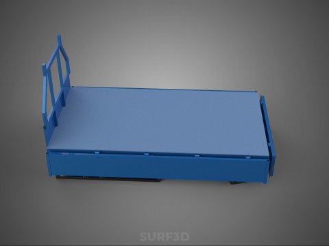 3 WAY WIDE DECK DROP SIDE LOAD BED BODY PICKUP TRUCK GATE DOOR Modello 3D