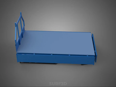 3 WAY WIDE DECK DROP SIDE LOAD BED BODY PICKUP TRUCK GATE DOOR 3D Model
