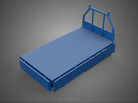 3 WAY WIDE DECK DROP SIDE LOAD BED BODY PICKUP TRUCK GATE DOOR Modello 3D