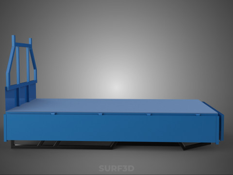 3 WAY WIDE DECK DROP SIDE LOAD BED BODY PICKUP TRUCK GATE DOOR Modello 3D