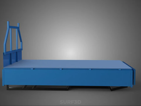 3 WAY WIDE DECK DROP SIDE LOAD BED BODY PICKUP TRUCK GATE DOOR 3D Model