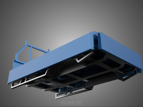 3 WAY WIDE DECK DROP SIDE LOAD BED BODY PICKUP TRUCK GATE DOOR Modello 3D