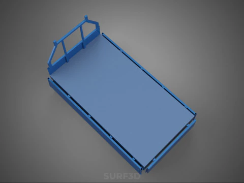 3 WAY WIDE DECK DROP SIDE LOAD BED BODY PICKUP TRUCK GATE DOOR 3D Model