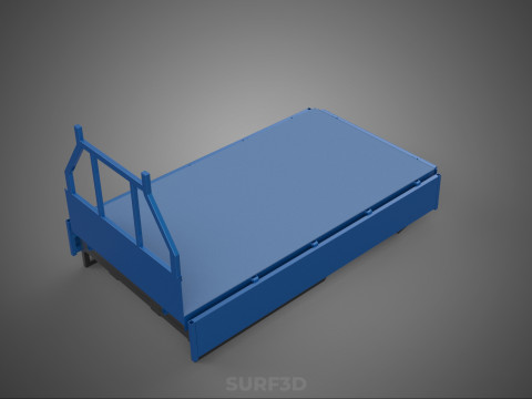 3 WAY WIDE DECK DROP SIDE LOAD BED BODY PICKUP TRUCK GATE DOOR Modello 3D