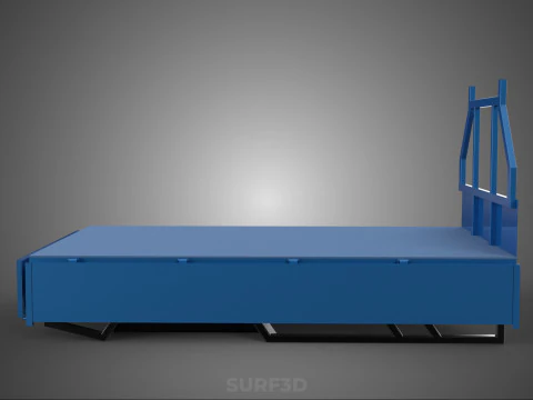 3 WAY WIDE DECK DROP SIDE LOAD BED BODY PICKUP TRUCK GATE DOOR 3D Model