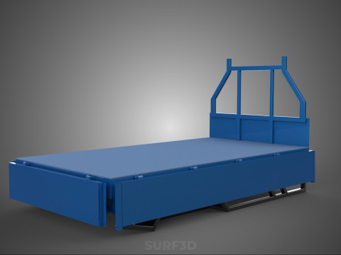 3 WAY WIDE DECK DROP SIDE LOAD BED BODY PICKUP TRUCK GATE DOOR Modello 3D
