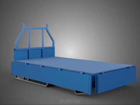 3 WAY WIDE DECK DROP SIDE LOAD BED BODY PICKUP TRUCK GATE DOOR Modello 3D