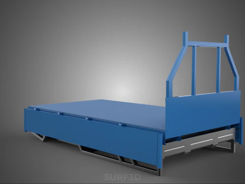 3 WAY WIDE DECK DROP SIDE LOAD BED BODY PICKUP TRUCK GATE DOOR 3D Model