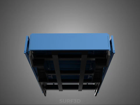 3 WAY WIDE DECK DROP SIDE LOAD BED BODY PICKUP TRUCK GATE DOOR 3D Model