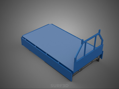 3 WAY WIDE DECK DROP SIDE LOAD BED BODY PICKUP TRUCK GATE DOOR Modello 3D