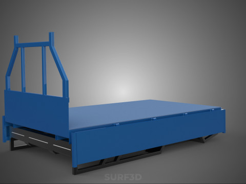 3 WAY WIDE DECK DROP SIDE LOAD BED BODY PICKUP TRUCK GATE DOOR Modello 3D
