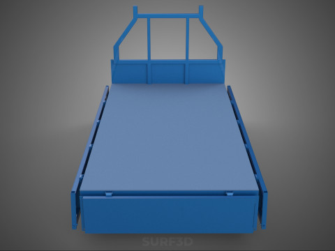 3 WAY WIDE DECK DROP SIDE LOAD BED BODY PICKUP TRUCK GATE DOOR Modello 3D