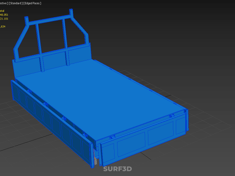3 WAY WIDE DECK DROP SIDE LOAD BED BODY PICKUP TRUCK GATE DOOR Modello 3D