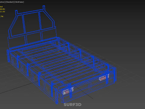 3 WAY WIDE DECK DROP SIDE LOAD BED BODY PICKUP TRUCK GATE DOOR 3D Model