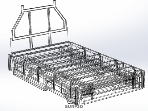 3 WAY WIDE DECK DROP SIDE LOAD BED BODY PICKUP TRUCK GATE DOOR Modello 3D