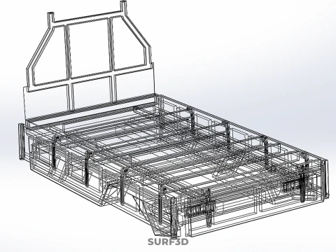 3 WAY WIDE DECK DROP SIDE LOAD BED BODY PICKUP TRUCK GATE DOOR 3D Model