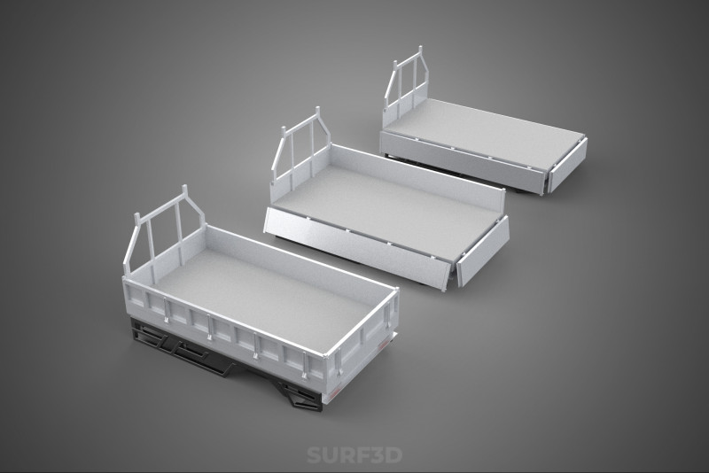 3 MODE DROP SIDE BED BODY GATE DOOR PICKUP TRUCK WIDE DECK CAR 3D 模型 .c4d .max .obj .3ds .fbx .stl .blend 