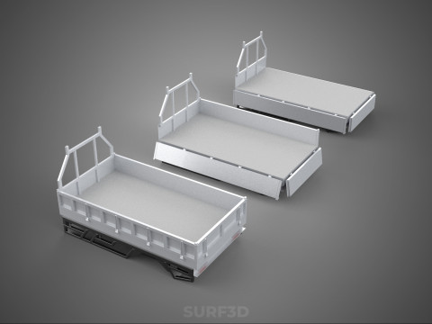 3 MODE DROP SIDE BED BODY GATE DOOR PICKUP TRUCK WIDE DECK CAR 3D Modell