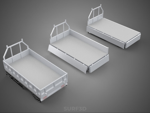 3 MODE DROP SIDE BED BODY GATE DOOR PICKUP TRUCK WIDE DECK CAR 3D 模型