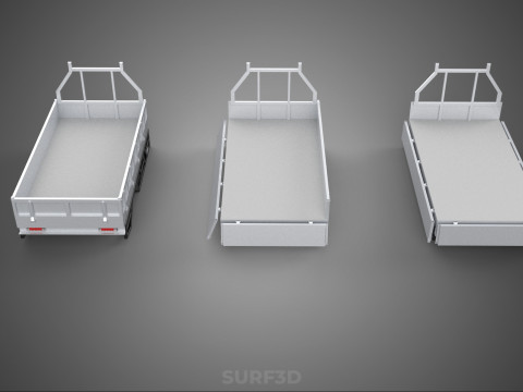 3 MODE DROP SIDE BED BODY GATE DOOR PICKUP TRUCK WIDE DECK CAR 3D 模型